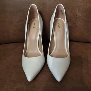 White Aldo heels
